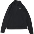 NIKE Dame Dri Fit Pullover med lynlås-hals Træningsdragt Top UK 10 Lille Sort
