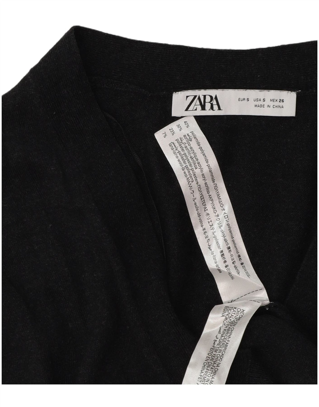Zara Womens Longline Oversized Cardigan Sweater UK 10 Small Grå Polyester