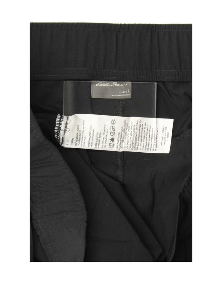EDDIE BAUER Womens Slim Casual Trousers Large W36 L28 Black Polyester Vintage Eddie Bauer and Second-Hand Eddie Bauer from Messina Hembry 