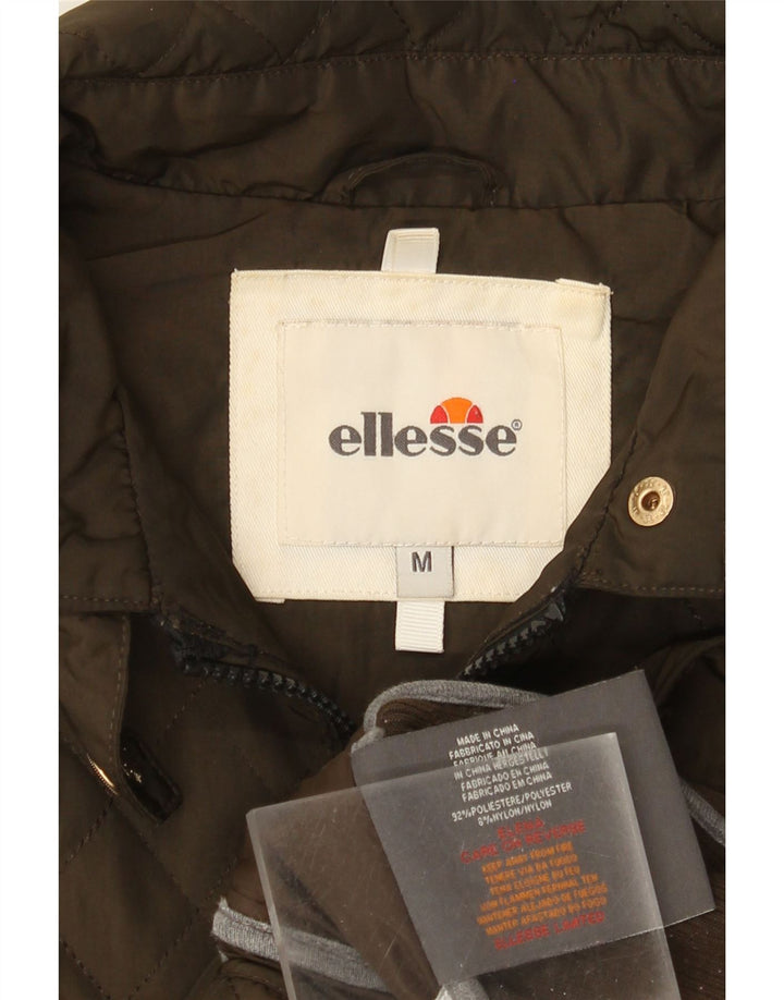 Ellesse Dame Quiltet Jakke UK 12 Medium Brun Polyester