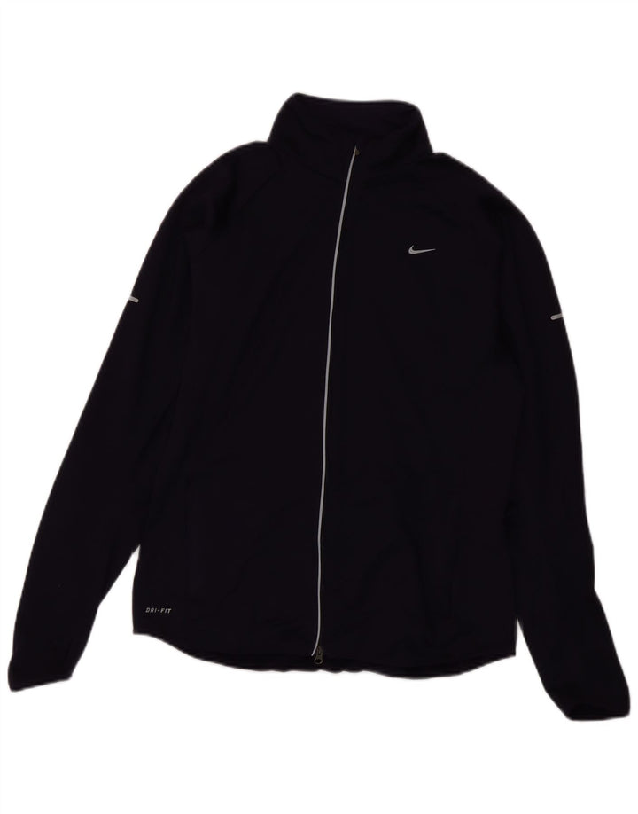 NIKE Dri Fit træningsdragt topjakke UK 14 Stor lilla polyester