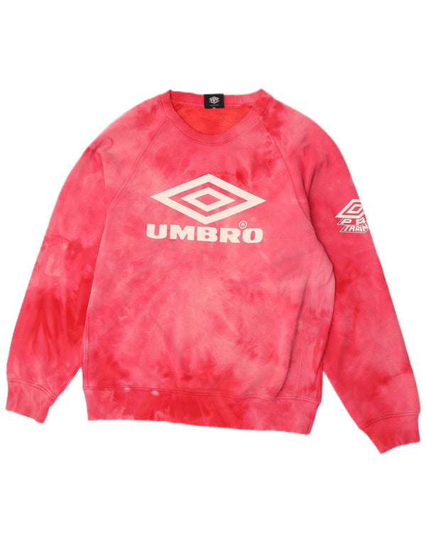 Umbro Herre Grafisk Sweatshirt Jumper Medium Pink Tie Dye Bomuld