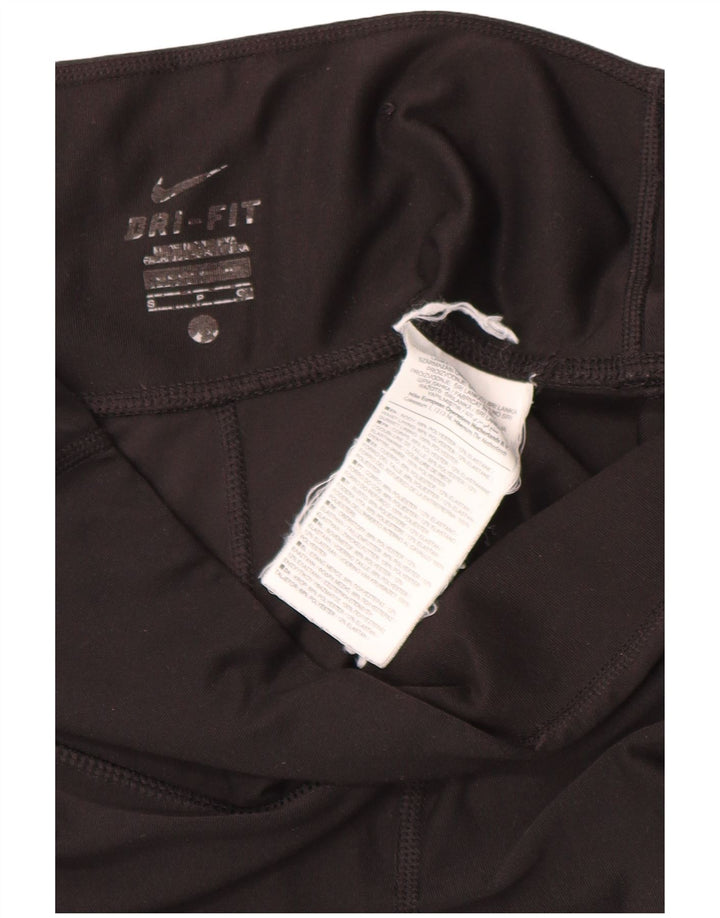 Nike Dame Capri Leggings UK 10 Small Black Polyester