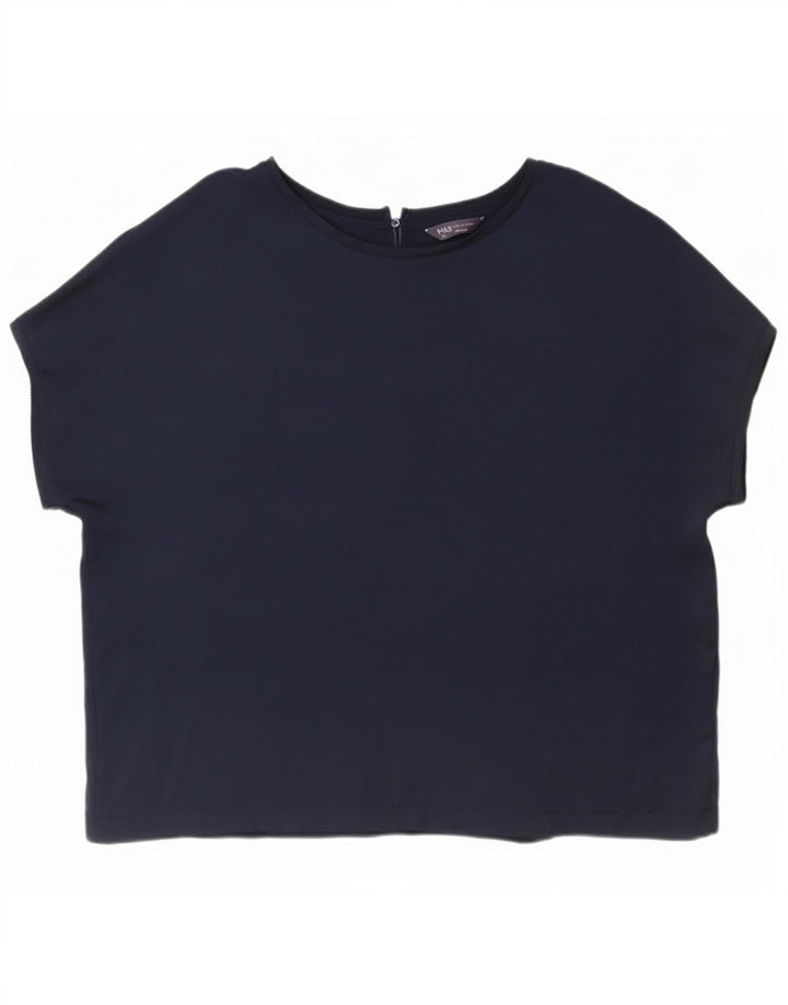 Marks & Spencer Dame Oversized Bluse Top UK 20 2XL Navy Blue