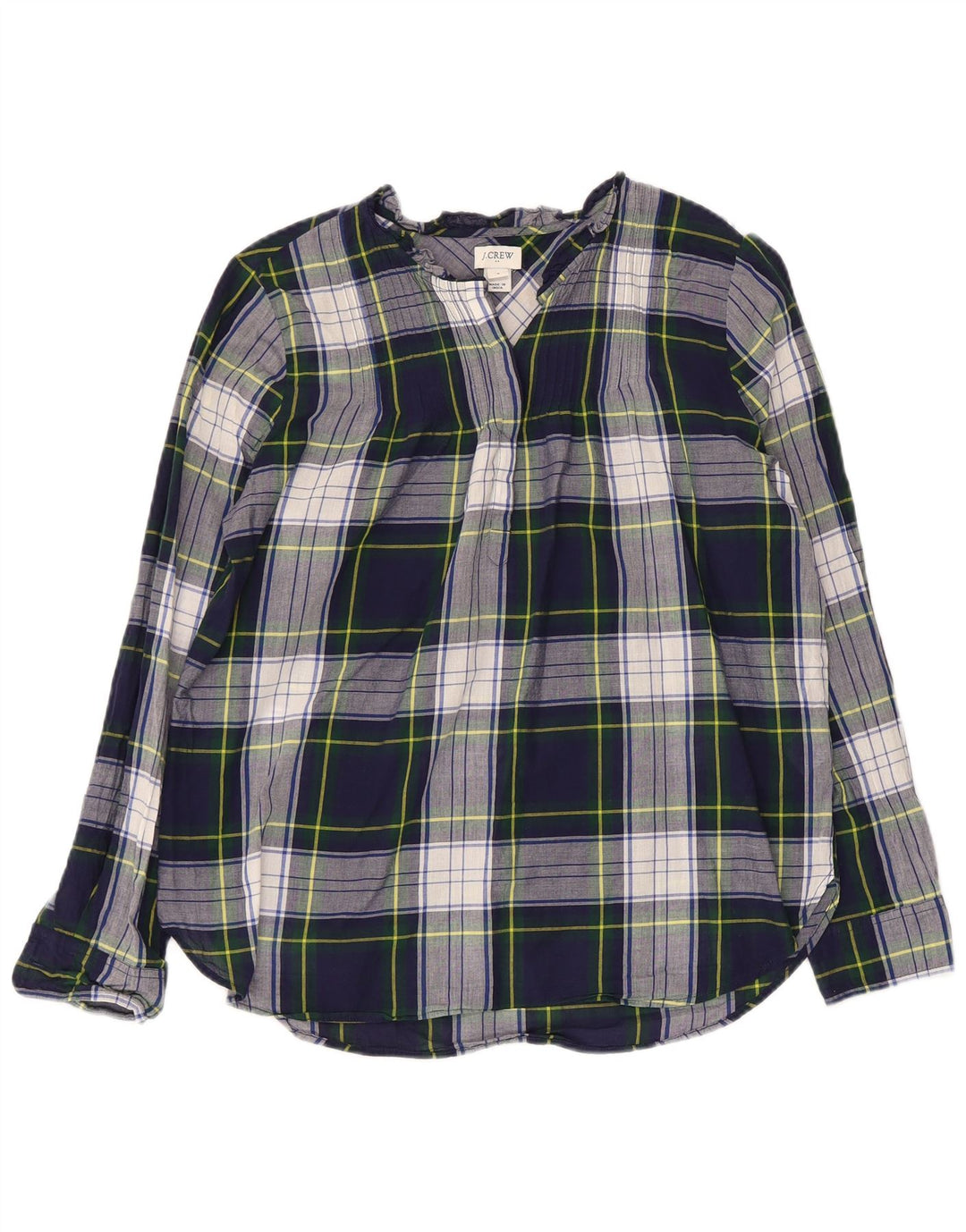 J. CREW Dame Pullover Shirt Bluse US 4 Small Navy Blue Ternet Bomuld