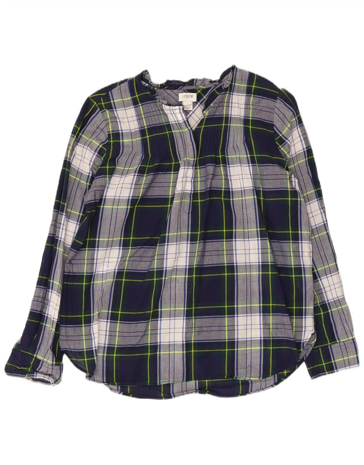 J. CREW Dame Pullover Shirt Bluse US 4 Small Navy Blue Ternet Bomuld
