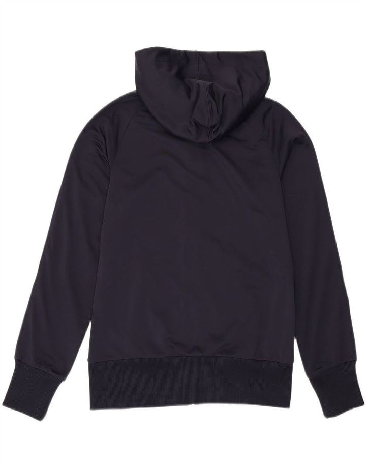 PUMA Womens Graphic Zip Hoodie Sweater UK 12 Medium  Navy Blue Polyester Vintage Puma and Second-Hand Puma from Messina Hembry 