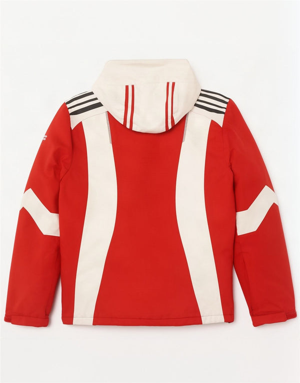 Fila Herre Hætte Loose Fit Skijakke UK 34 XS Rød Colourblock Polyester