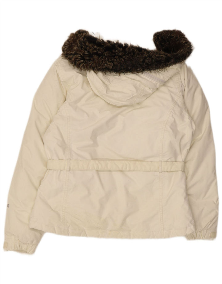 The North Face Dame Hætte Polstret Jakke UK 14 Medium Beige Nylon