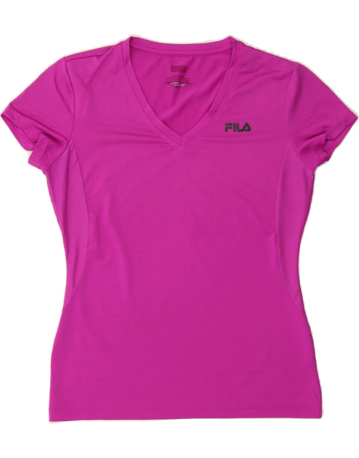 FILA Womens T-Shirt Top UK 14 Medium Pink Vintage Fila and Second-Hand Fila from Messina Hembry 