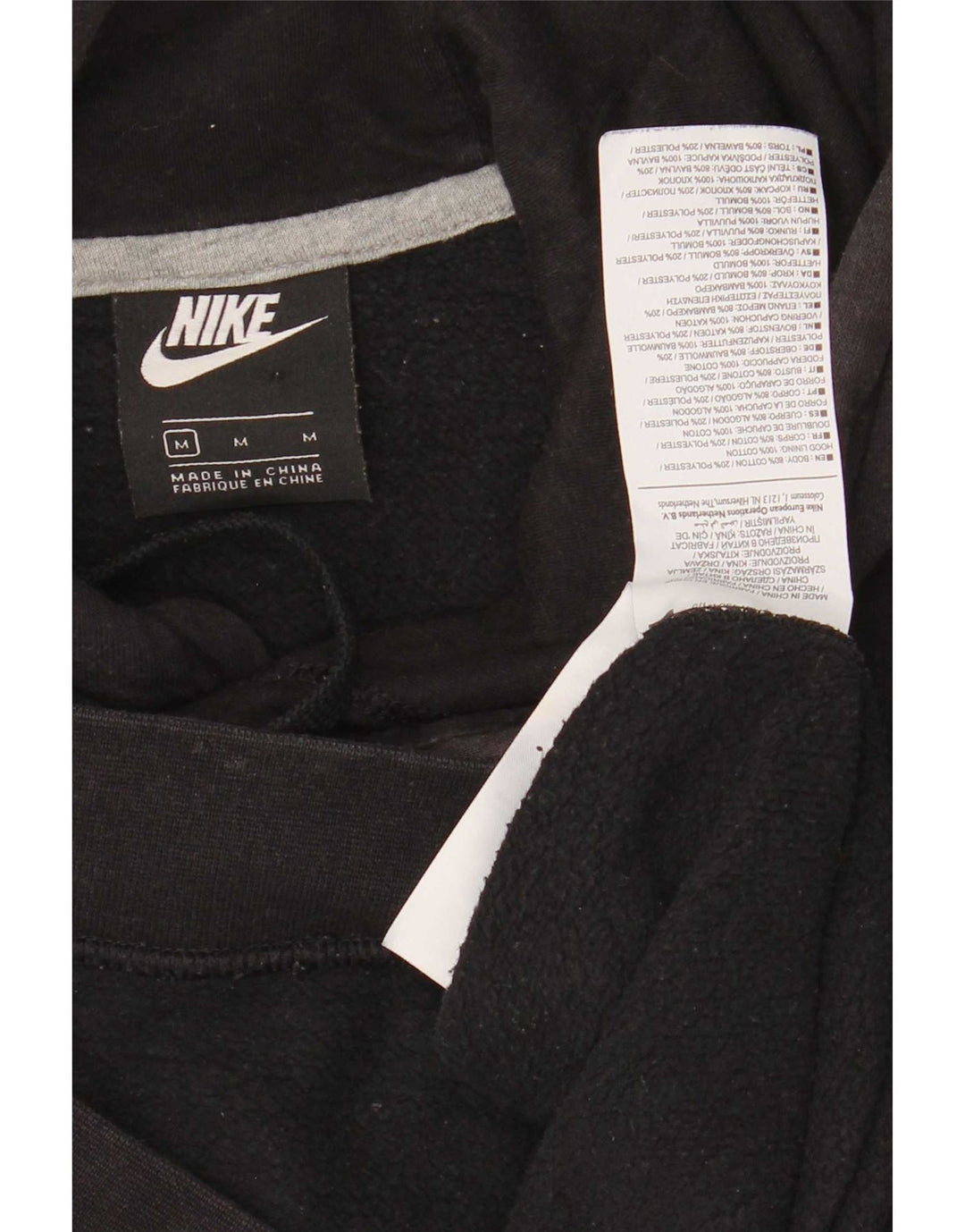 Nike Herre Graphic Hoodie Trøje Medium Sort Bomuld