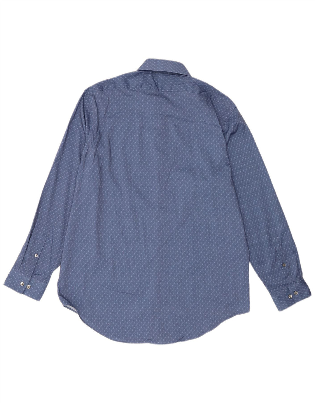 Calvin Klein Herre Slim Fit Skjorte Størrelse 16 1/2 Stor Blå Geometrisk Polyester