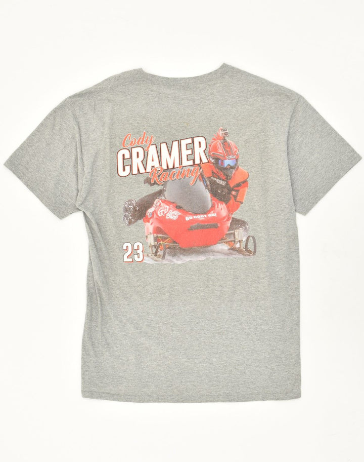 VINTAGE Mens Graphic T-Shirt Top Medium Grey Cotton Vintage Vintage and Second-Hand Vintage from Messina Hembry 