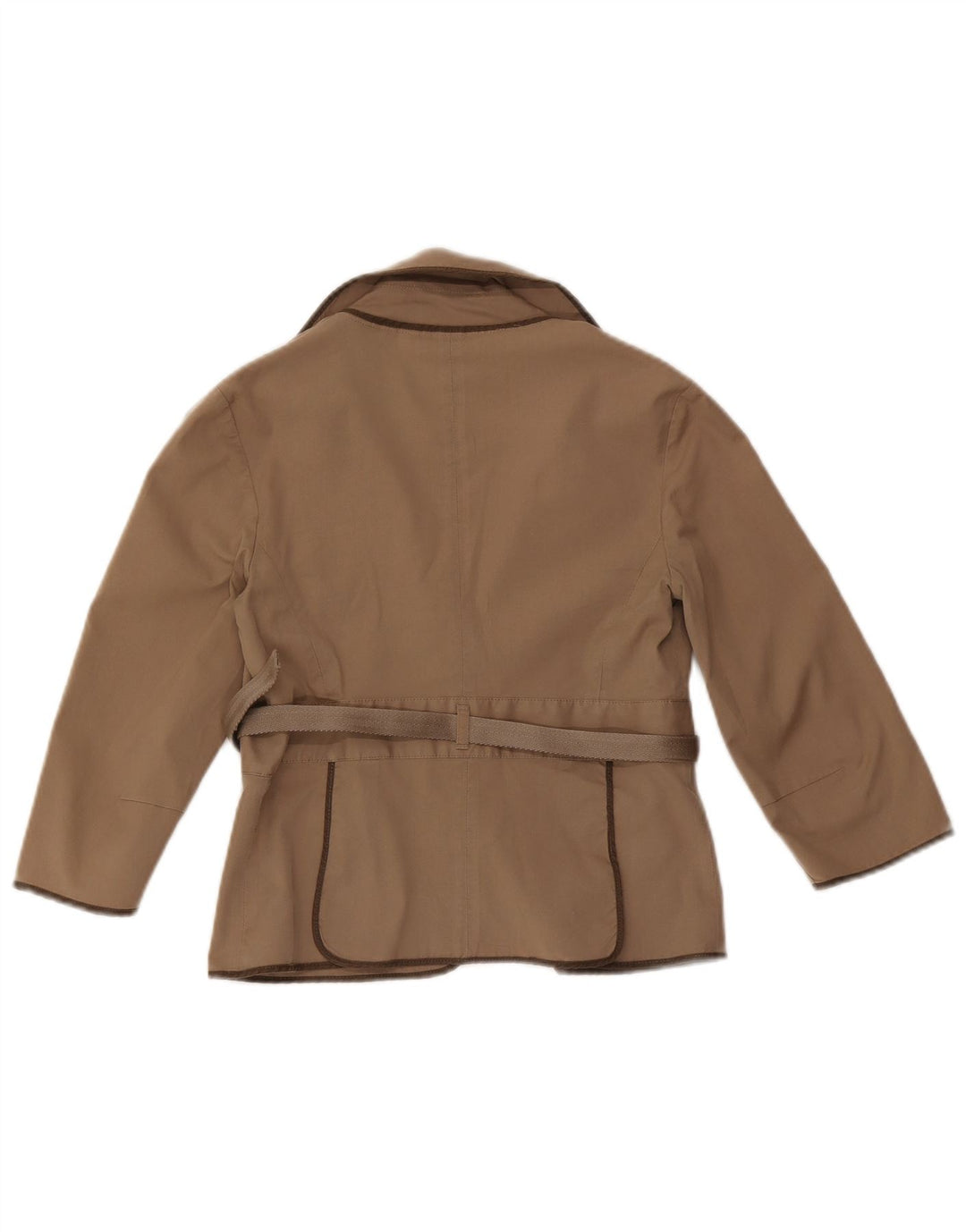 Max Mara Dame Crop 3/4-ærmet blazerjakke UK 12 Medium Beige Bomuld