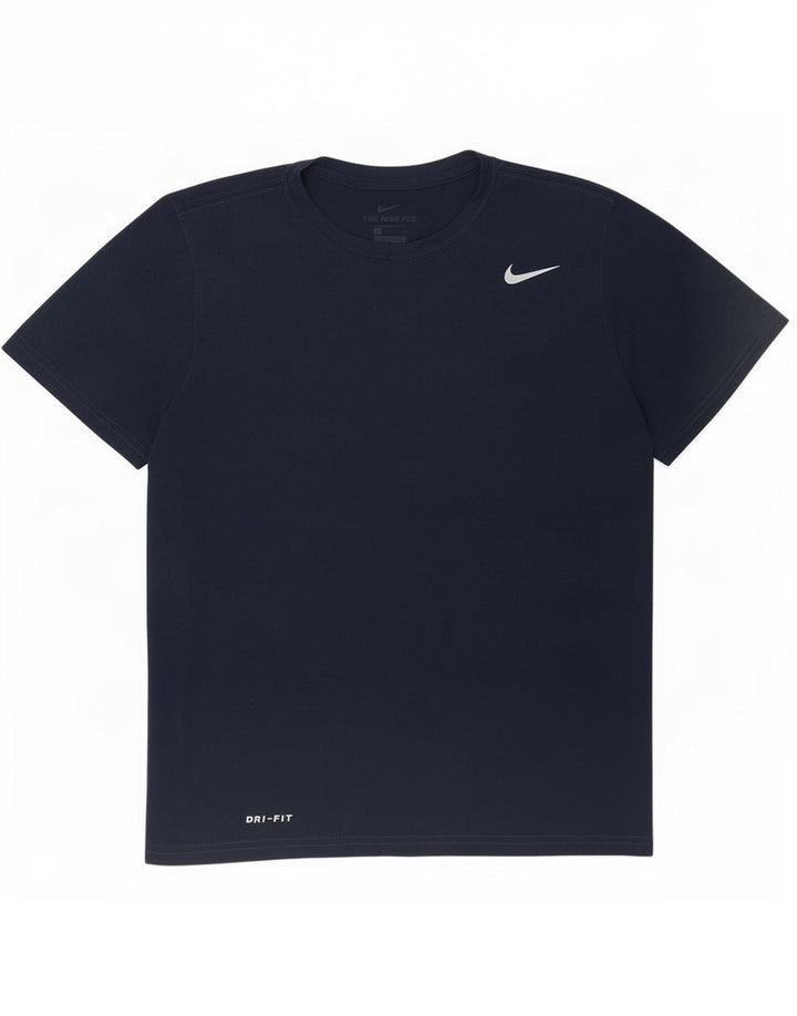 Nike herre Dri Fit T-shirt top lille marineblå polyester