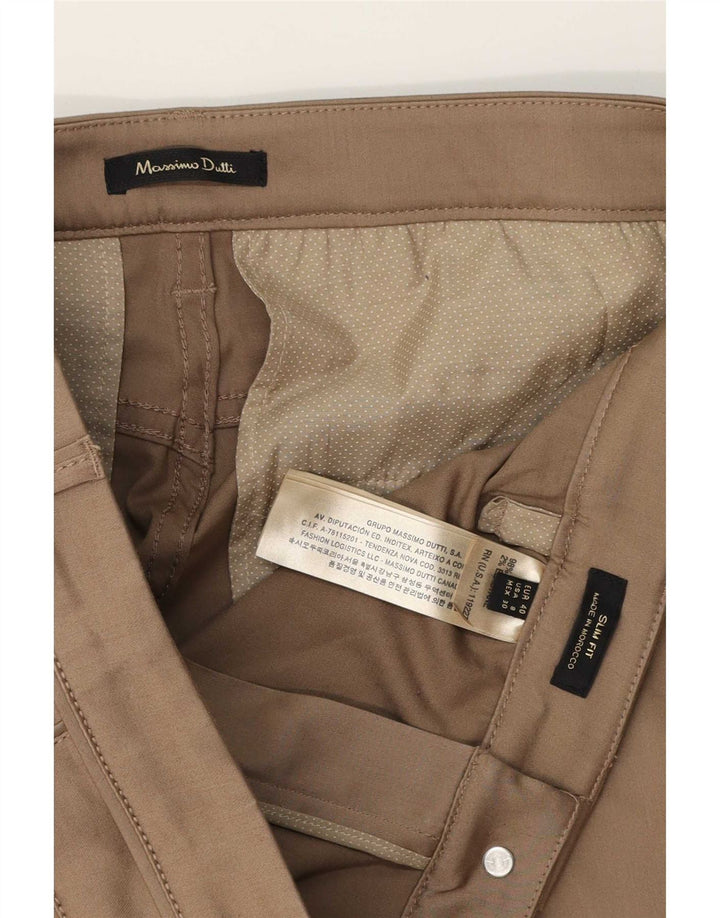 Massimo Dutti Dame Slim Casual Bukser EU 40 Medium W30 L32 Brun Bomuld