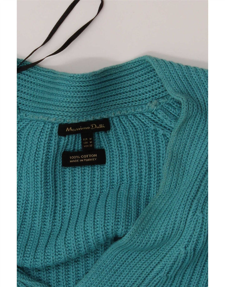 Massimo Dutti Dame Oversized V-hals sweater UK 14 Medium Blue