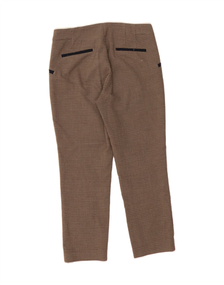 ZARA Womens Straight Cropped Trousers Medium W30 L24 Brown Check Vintage Zara and Second-Hand Zara from Messina Hembry 
