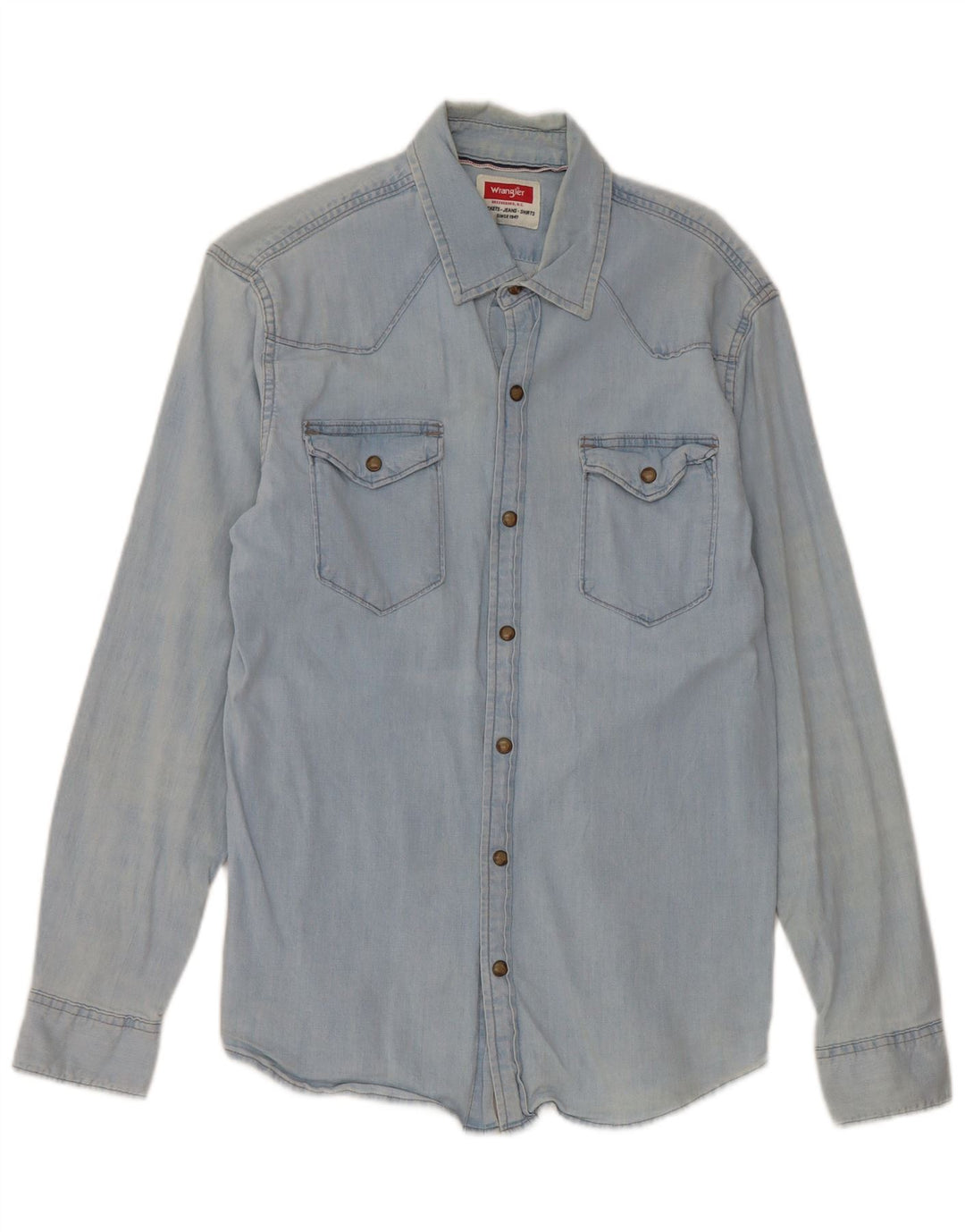 Wrangler denimskjorte til mænd Medium blå bomuld