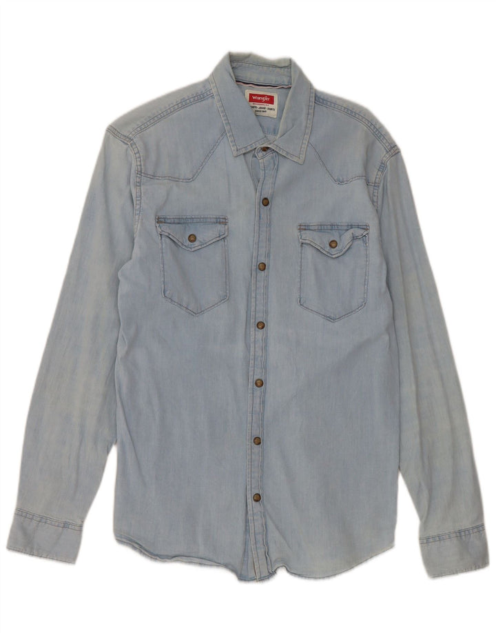 Wrangler denimskjorte til mænd Medium blå bomuld