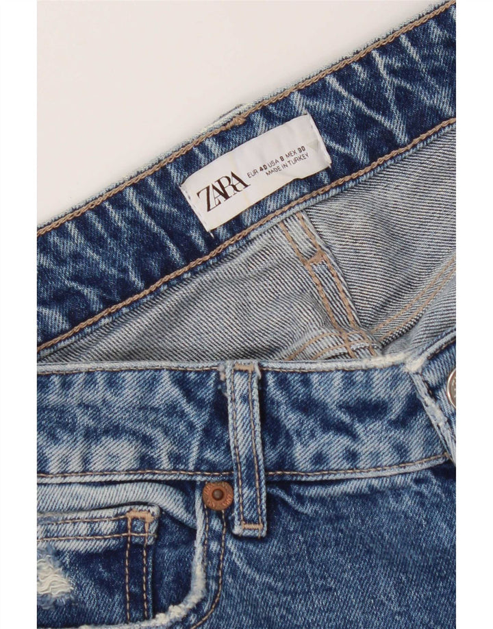 Zara Dame Distressed Slim Jeans EU 40 Medium W30 L27 Blå