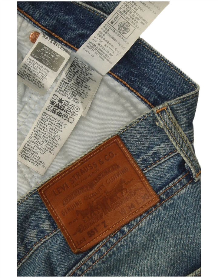 Levi's Herre 551 lige jeans W34 L30 blå bomuld