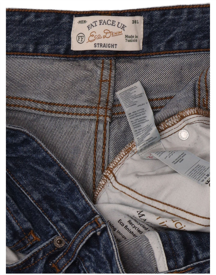 Fat Face Herre Straight Jeans W38 L34 Blå Bomuld