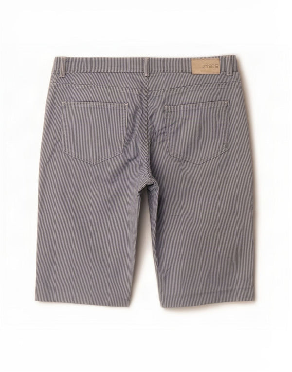 Zara Casual Shorts til kvinder EU 42 Large W32 Blå nålestribet bomuld