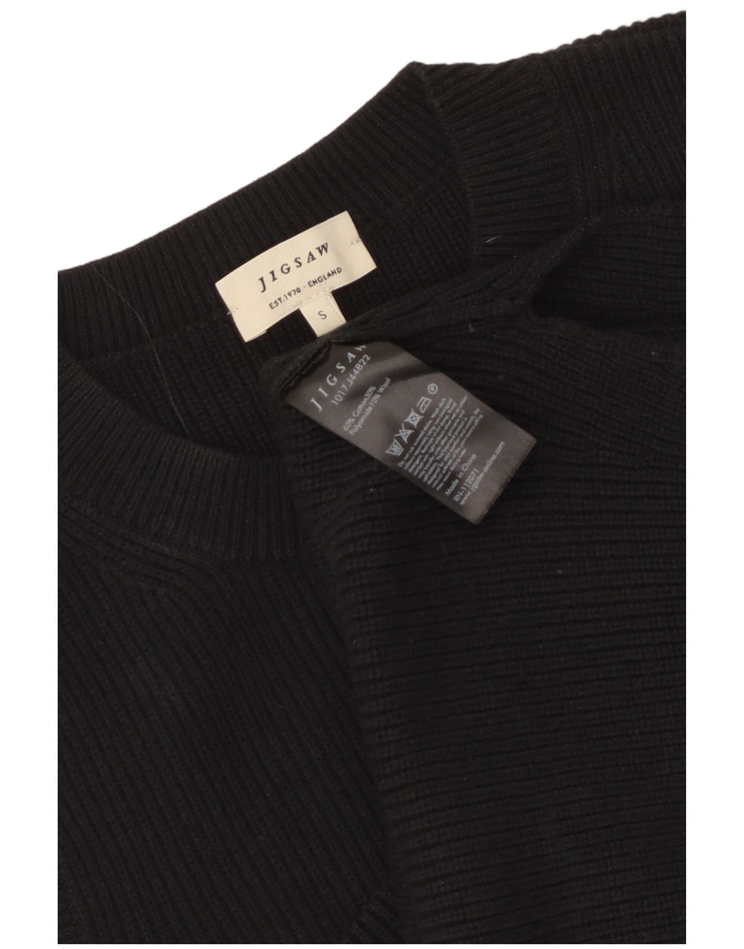 JIGSAW Dame Vest Tank Top UK 10 Small Black Bomuld