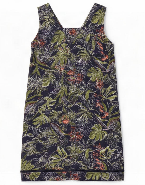 Next Womens Petite Ærmeløs Shift Dress UK 14 Medium Navy Blue Floral