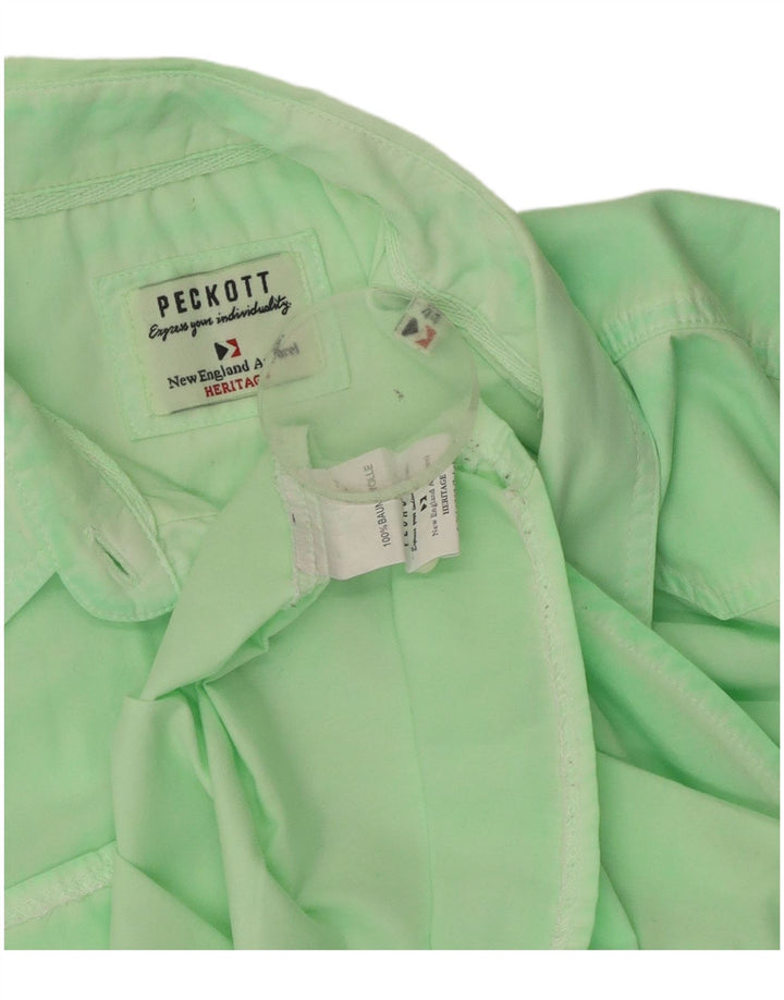Peckott Womens Heritage kortærmet skjorte IT 44 Medium Green Cotton