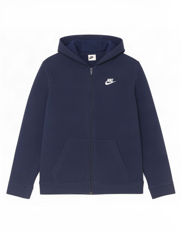 Nike hættetrøje med lynlås til drenge 13-14 år XL marineblå bomuld