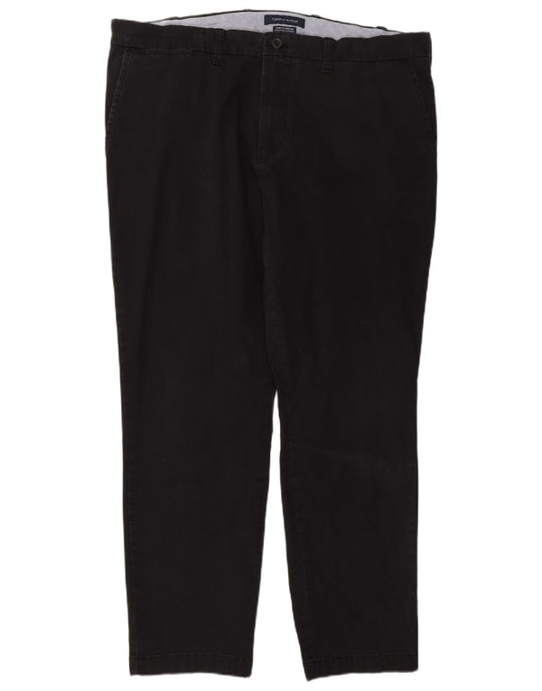 Tommy Hilfiger Stretch Slim Fit Chinobukser til mænd W38 L30 sort bomuld