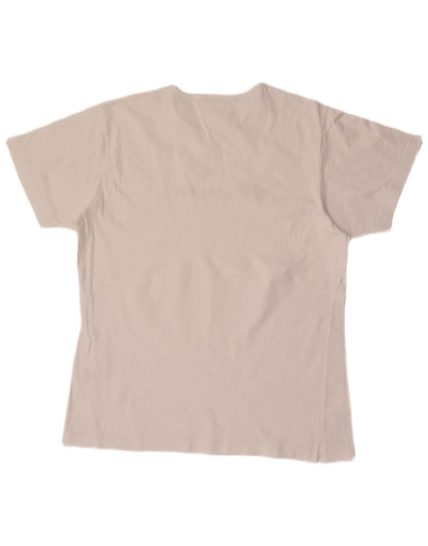 Champion Dame Grafisk T-Shirt Top UK 16 Stor Hvid Bomuld