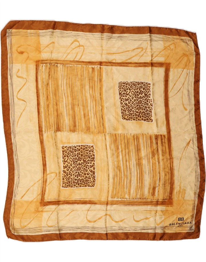 BALENCIAGA Womens Square Scarf One Size L34 Yellow Geometric Silk Vintage Balenciaga and Second-Hand Balenciaga from Messina Hembry 