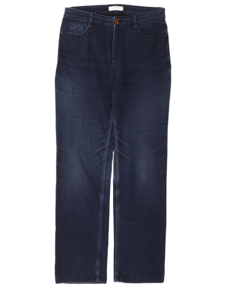 Marks & Spencer Dame Straight Jeans UK 12 Medium W30 L30 Blå Bomuld