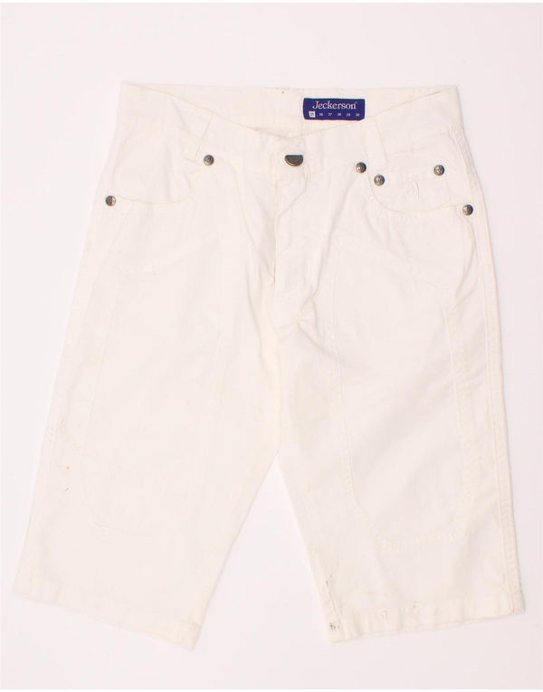 Jeckerson Boys Casual Shorts 10-11 år W25 Hvid Bomuld