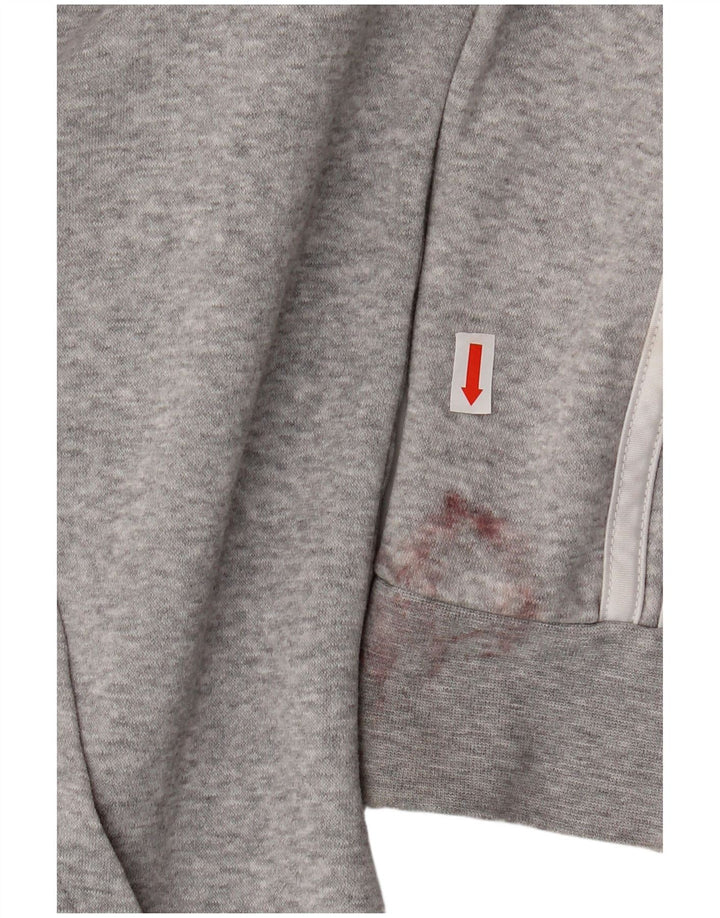 ADIDAS Crop hættetrøje med lynlås til kvinder UK 16/18 Stor grå bomuld