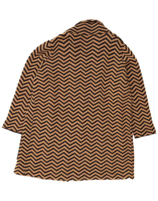 Fiorella Rubino Dame Longline Cardigan Sweater UK 18 XL Brun Chevron