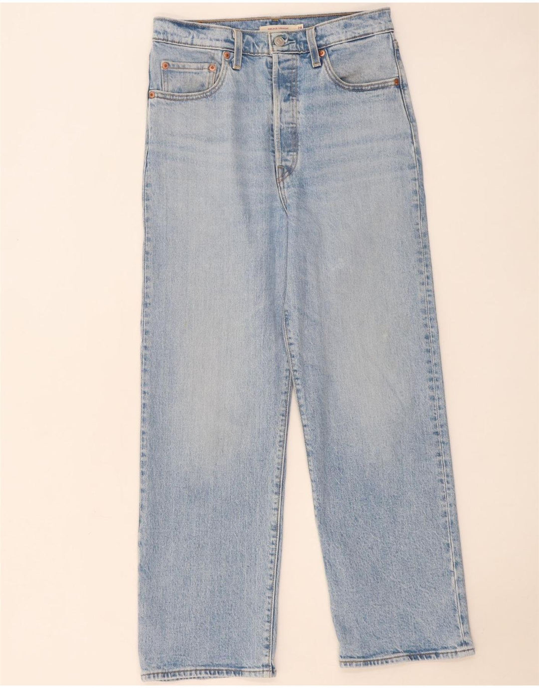 Levi's Dame Ribcage Straight Jeans W28 L27 Blå Bomuld