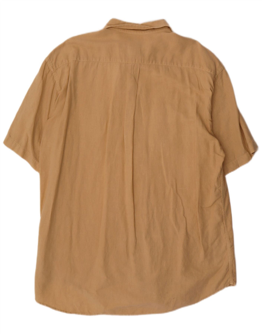 Vintage kortærmet herreskjorte 2XL beige hør