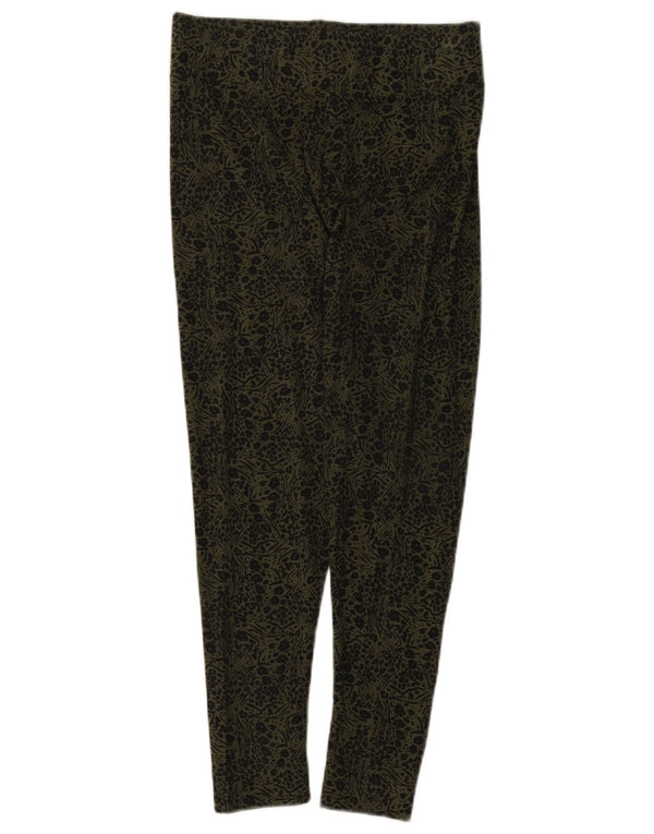 Marks & Spencer Womens Leggings UK 10 Small Khaki Floral Viscose