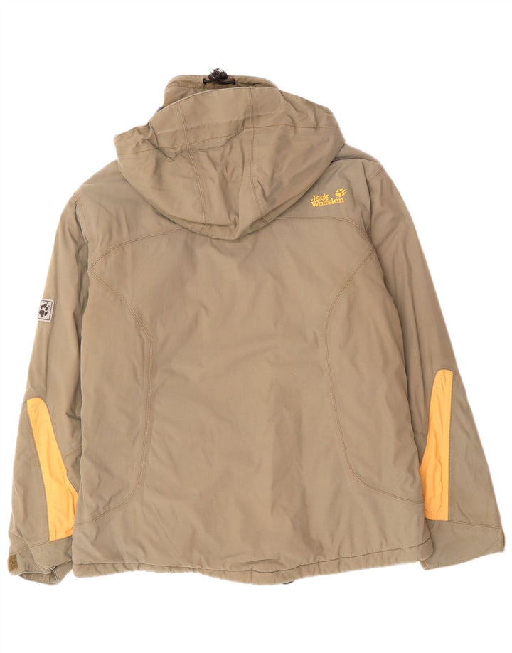 JACK WOLFSKIN Dame vindjakke UK 12 Medium Beige Colourblock