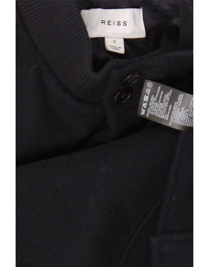 Reiss Herre Bomber Jacket UK 36 Small Navy Blue Wool