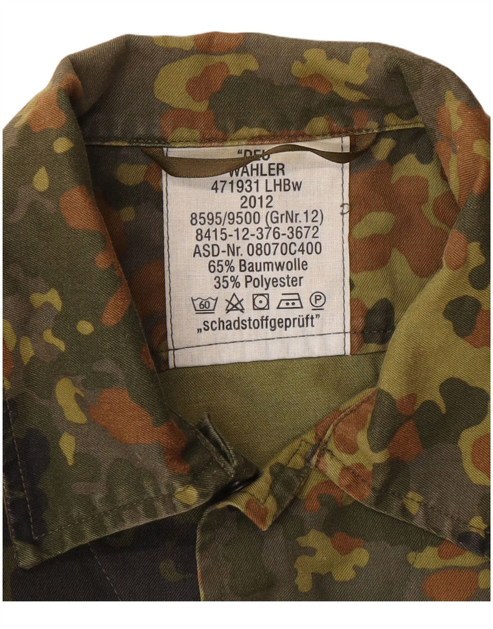 Vintage Herre Militærskjorte Medium Khaki Camouflage Bomuld