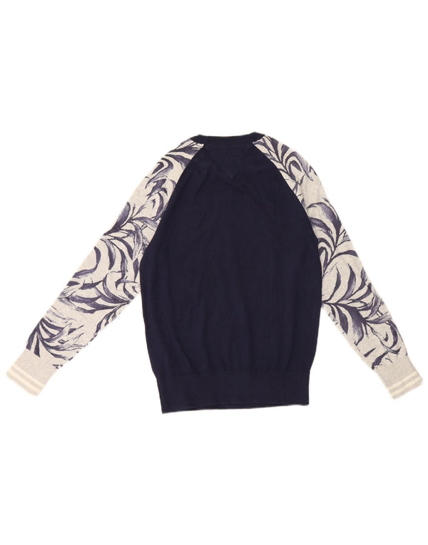 Tommy Hilfiger drenge sweater med rund hals 11-12 år marineblå blomster