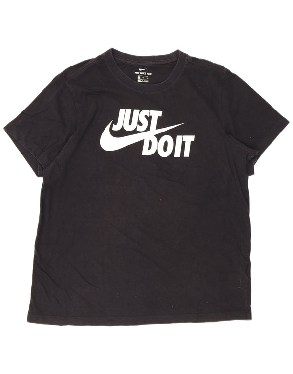 Nike grafisk T-shirt top til mænd XL sort bomuld