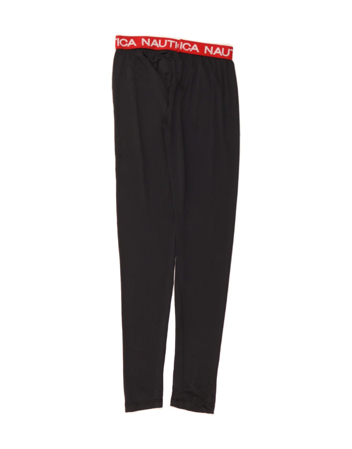 NAUTICA Womens Graphic Leggings UK 8 Small  Black Polyester Vintage Nautica and Second-Hand Nautica from Messina Hembry 