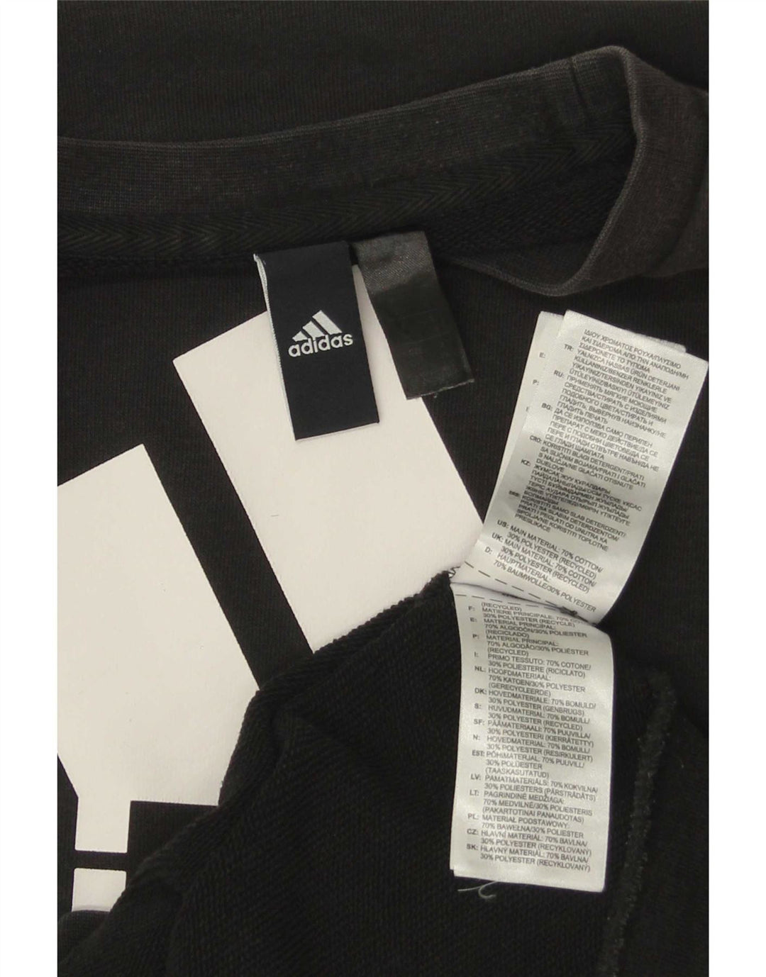 Adidas grafisk sweatshirt til mænd, lille sort bomuld