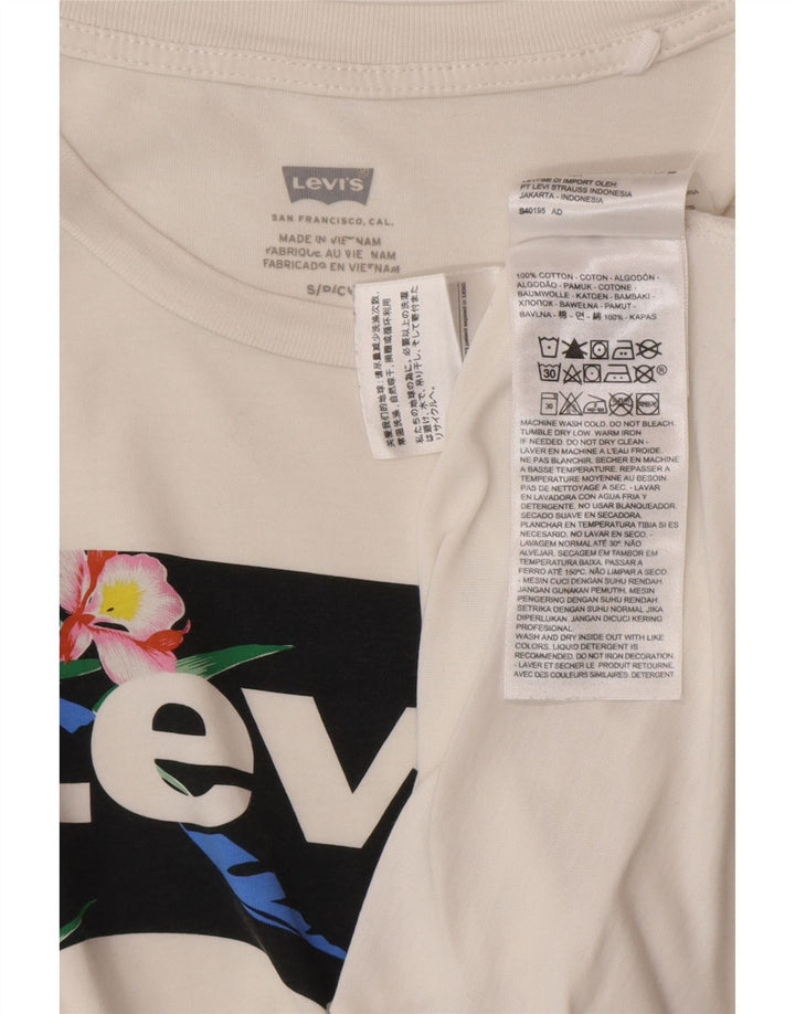 LEVI'S Herre grafisk T-shirt Top Lille hvid bomuld